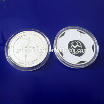 custom painted gold plating souvenir coin for football training school