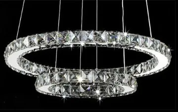 2014 Attractive LED Pendant Lamp with Two Crystal Circles
