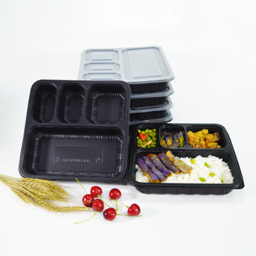 PP Plastic Lunch Box with Lid - Microwave Safe Multi-Grid Disposable Container