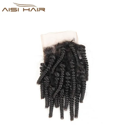 Aisi Hair Brazilian Natural Color Human Hair 4*4 Lace Closure  Funmi Hair Extensions