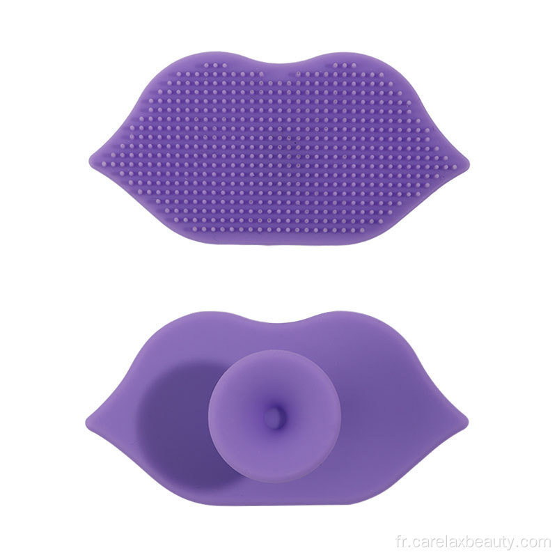 Jolie lèvre en silicone épuroutteur nettoyant la brosse à face brosse