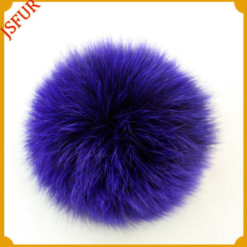 Cute Colourful Hat Accessory Genuine Fox Fur Pompom Trim
