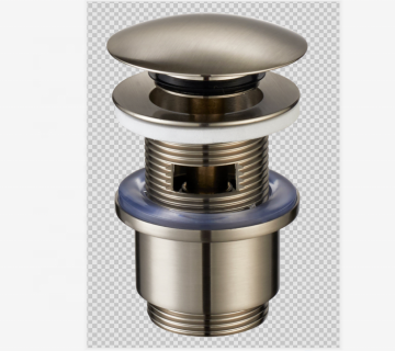 Brushed Nickel Mushroom Pop-up Drain with Overflow for Bathroom Sinks