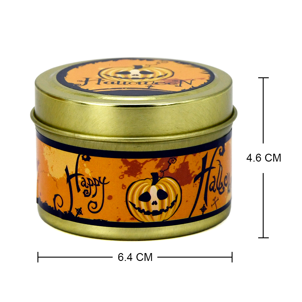 Vela perfumada duradoura com tampa para o Halloween