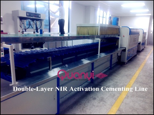 Shoe Making Turnkey Project in China Double-Layer NIR Activation Cementing Machine Line