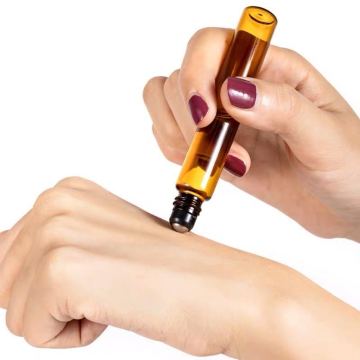 10ml Amber Empty Glass Perfume Oil Roller Bottle