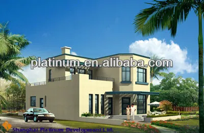 New Arrival 199m2 Prefabricated Steel Villa House with Flat Roof