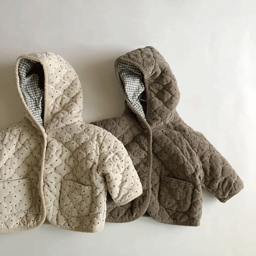 Kinder Polka Dot Baumwolljacke Thermaloberteil