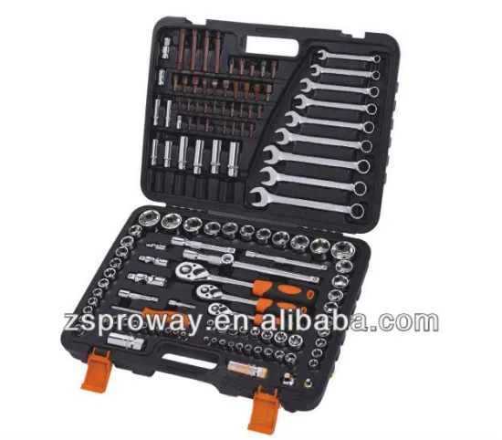 138 PCS 1/4"&3/8"&1/2"DR.CR-V Ratchet Handle Socket Wrench Set