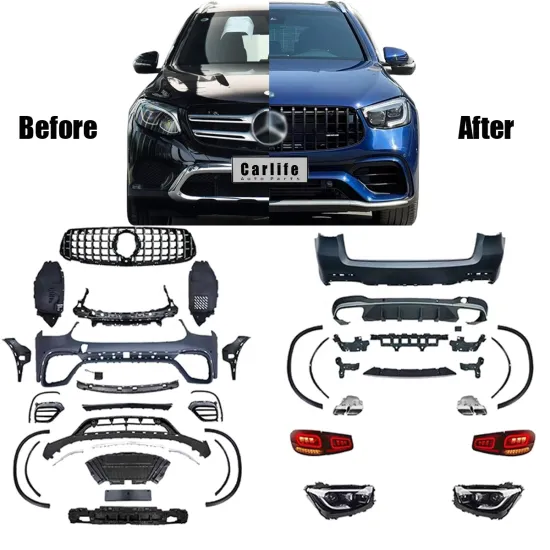 GLC63 AMG Car Bumpers Auto Parts for Mercedes Benz GLC X253 (2015-2019) Updated for 2022