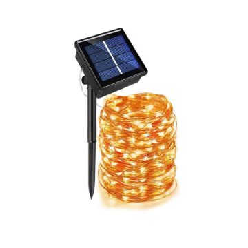 100 LED 태양 광 조명 야외 램프 문자열 조명