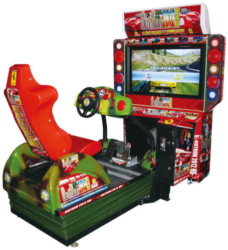 Entertainment Electric Car Racing Arcade Machine Simulator With A Timer Displayer