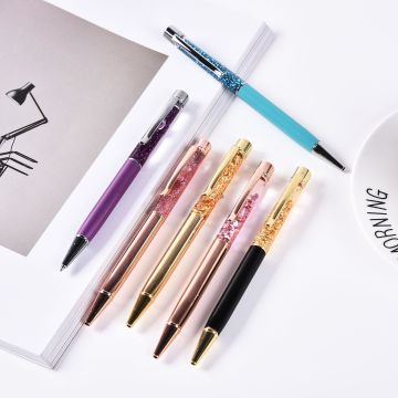 Customized 3D Floating Liquid Pen with Metal Ballpoint and Glitter