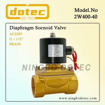 2 Way NC 1 1/2" 2W400-40 Diaphragm Water Brass Solenoid Valve 12VDC 24VDC 110VAC 220VAC