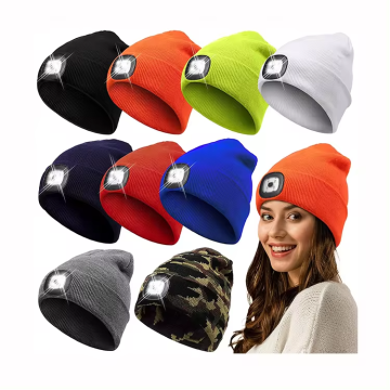 Cappello a LED ricaricabile: un accessorio invernale elegante e pratico con proiettore di cuffie illuminate incorporato