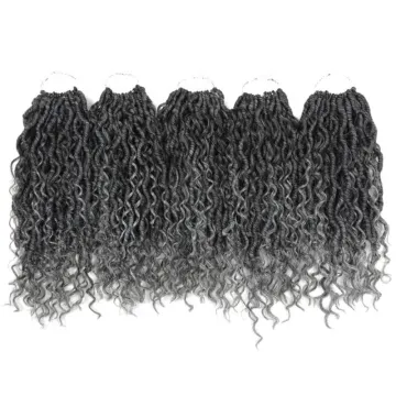 Faux Locs Crochet Braid Ombre Synthetic Hair Extensions River Locs Crochet Goddess Faux Locs Braids Hair