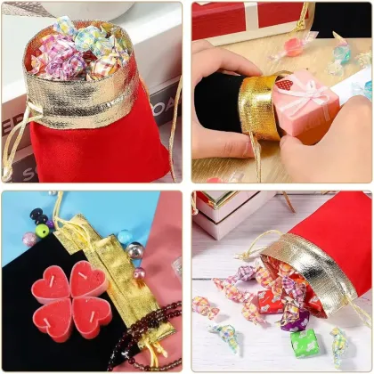 Custom Two-Tone Drawstring Jewelry Pouch