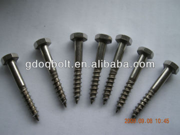 High strength stainless steel six angle wood screw