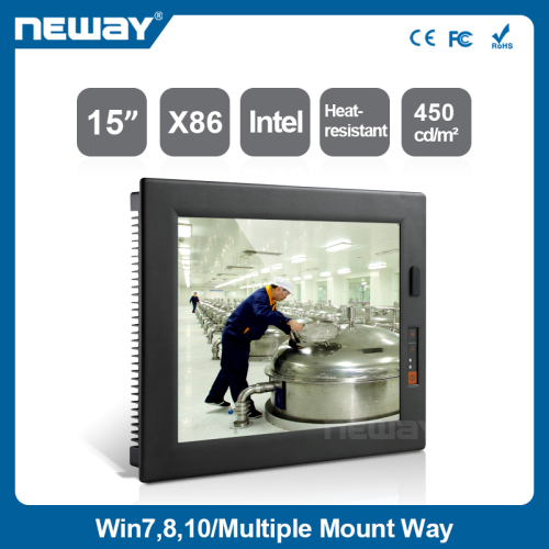 15'' industrial embedded pc wall mount and front panel IP65