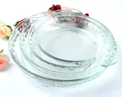 Pyrex glass bakeware pie plate/dish, glass bakeware set with handle, Round Clear oven safe