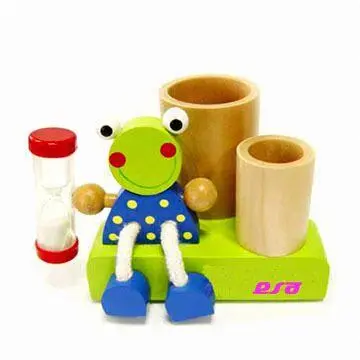 Bath Toys, Includes Toothbrush Holder, Sand Timer and Wooden Doll