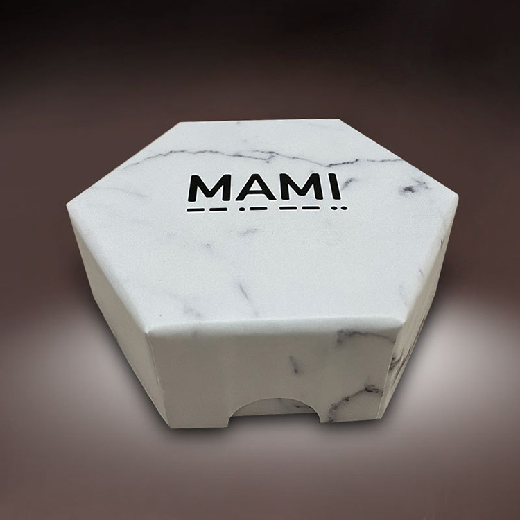 Hexagon Custom Logo Marble Jewelery Hife Box