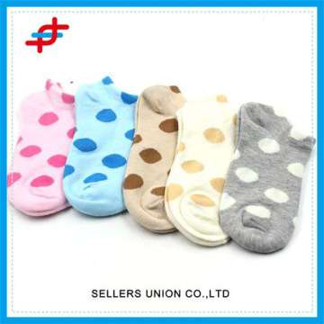 Young Girls Knitted Tube Sock Of Color Dots
