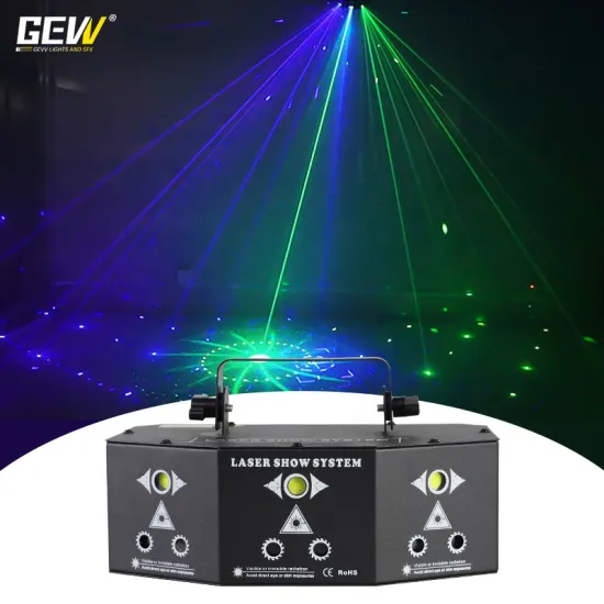 GEVV LED 9 Eyes RGBW DJ Disco Laser Strobe Lights - Voice Control White Laser for Night Clubs