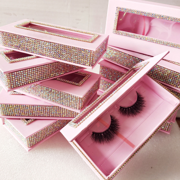 Customized Wholesaler Eyelash Packaging Boxes with Rhinestone Storage Case