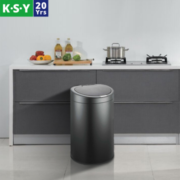 KSY Sıcak Satış Elektrikli Paslanmaz Çelik Çöp Kutusu Kubbeli Kapaklı