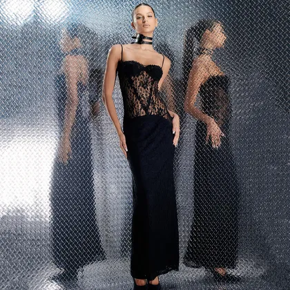 2024 Hot Selling Women's Lace Sling Fashionable and Sexy Banquet Evening Dress