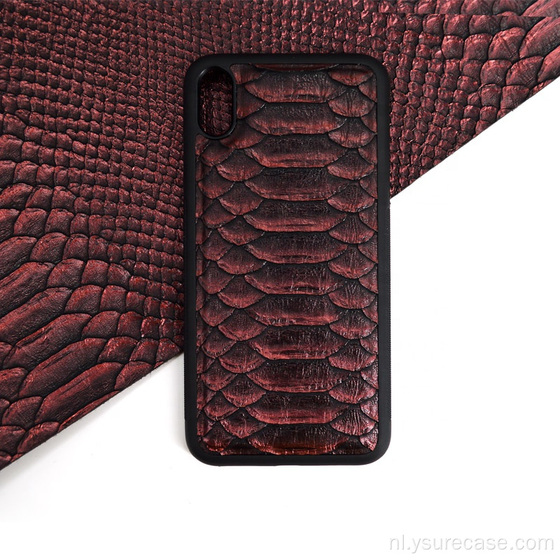 luxe python patroon lederen telefoonhoesje omslag