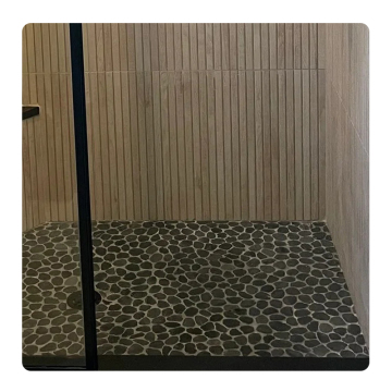 Hot Sale Black River Stone Pebble Mosaic Tile for Home Decoration