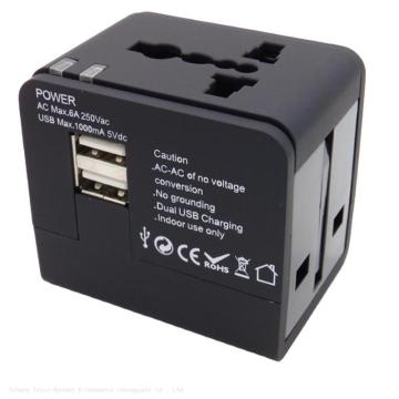 Hot Sale Universal Travel Adapter με 2 θύρες USB - Διεθνής προσαρμογέας βύσματος διεθνούς τοίχου