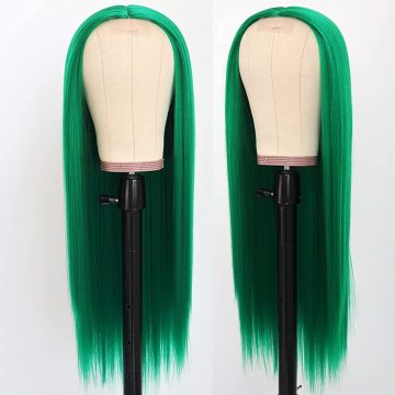 Best quality wholesale for african women13*6 lace green color short real human hair wig natural lace closure straight wigs