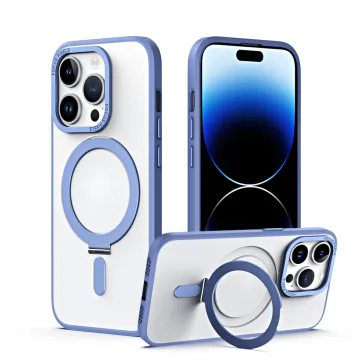 Magnetic Ring Slim Kickstand Shockproof Translucent Matte Case for iPhone 14/15 Pro Max