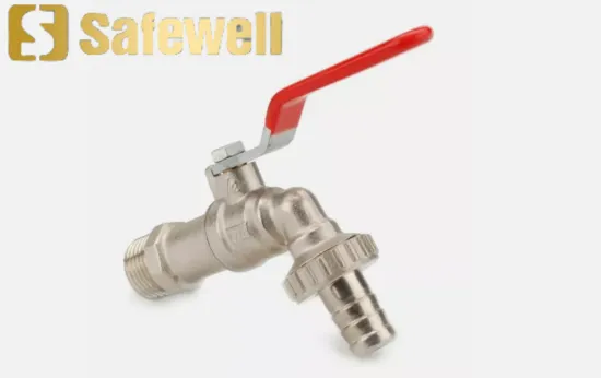 Nickel Plated Brass Ball bibcock, hose-end with Lever Handle