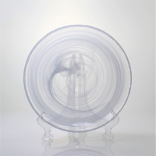 Wholesale White Cloudy Glass Plate Serving Dish Tableware