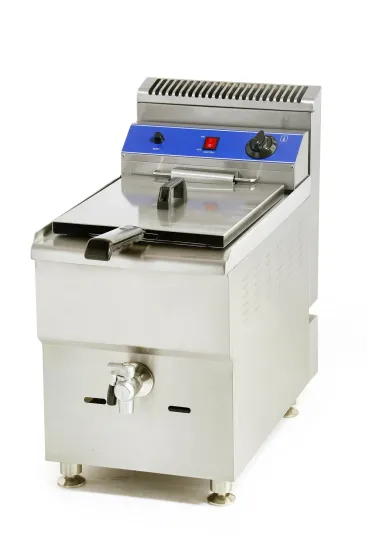 Stainless Steel 1-Tank 1-Basket Gas Fryer for Commercial Kitchen