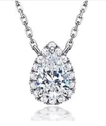Teardrop surrounded by diamond necklace