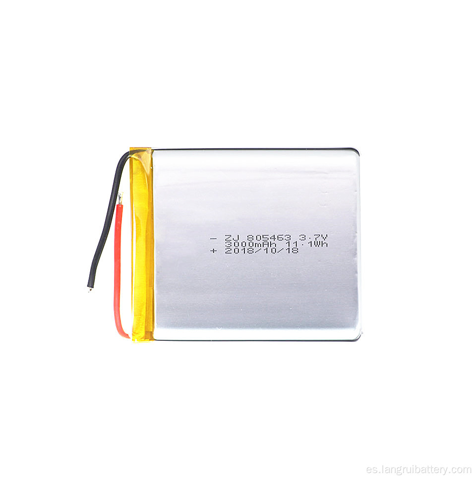 3000 mAh 3.7V Lipo Batería recargable Celular plana, -30 ~+65 ℃