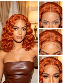 12 Inch 13x4 HD Lace Frontal Deep Wave 150% Density 350 Human Hair Glueless Wig