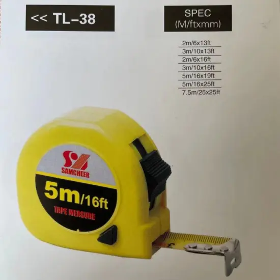 Plastic shell steel tape with double control buttons