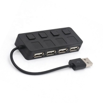 Mini Portable 4 Port USB 2.0 Hub with Individual Power Switches