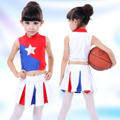 short style economic red white gymnastics leotards children