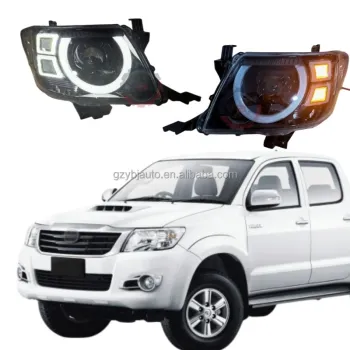 YBJ Car Accessories LED Headlight Front Bumper Lamps for HILUX Vigo 2012-2014 Pickup 4*4