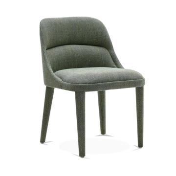 Home Furniture Modern Design Wooden Curve Back Solid Steel Leg Dining Chair