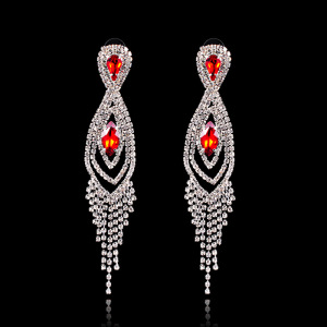 Women Red Vintage Fashion Europe Drop Earrings