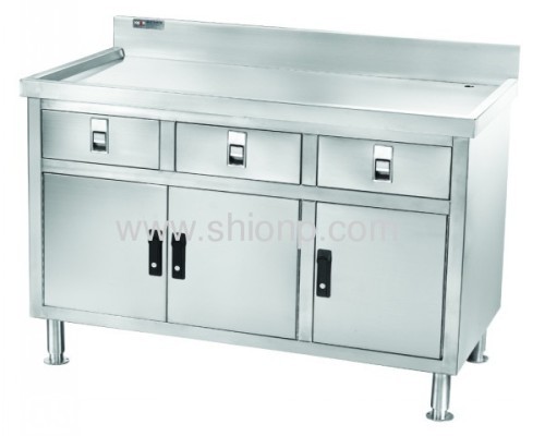 Stainless Steel 3 Doors Working Desk 