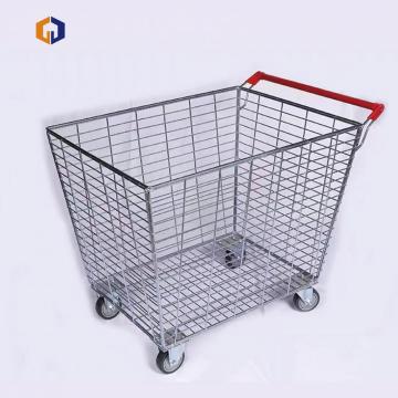 Warehouse Logistics Wire Mesh Mesh Basket Trolley